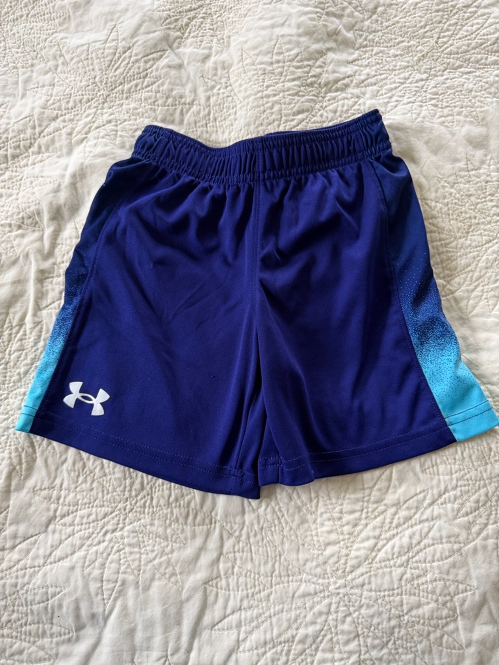 Under Armour Navy Blue Athletic Shorts with Aqua Accent